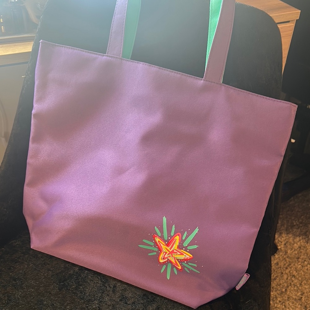 Purple Tote Bag with Star Design